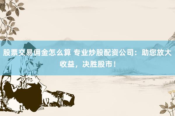 股票交易佣金怎么算 专业炒股配资公司：助您放大收益，决胜股市！