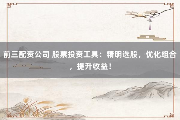前三配资公司 股票投资工具：精明选股，优化组合，提升收益！
