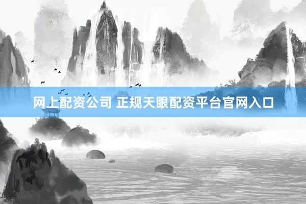 网上配资公司 正规天眼配资平台官网入口
