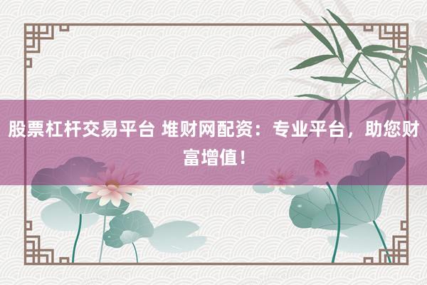 股票杠杆交易平台 堆财网配资：专业平台，助您财富增值！