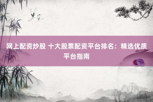 网上配资炒股 十大股票配资平台排名：精选优质平台指南