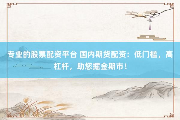 专业的股票配资平台 国内期货配资:低门槛,高杠杆,助您掘金期市!