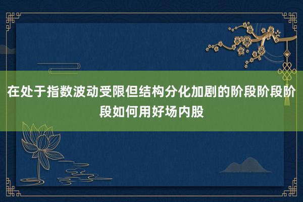 在处于指数波动受限但结构分化加剧的阶段阶段阶段如何用好场内股