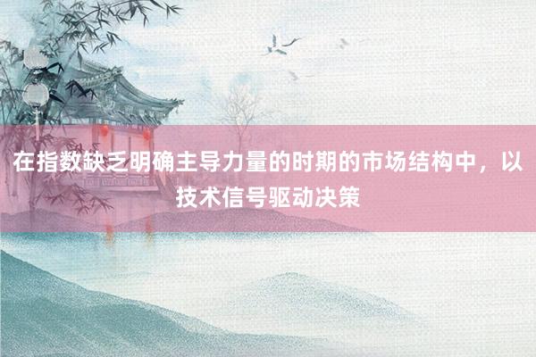 在指数缺乏明确主导力量的时期的市场结构中,以技术信号驱动决策