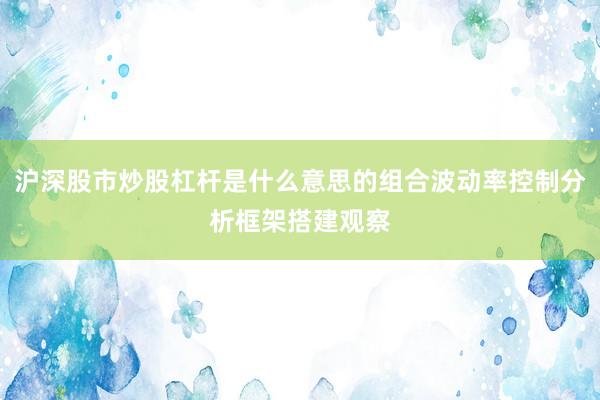 沪深股市炒股杠杆是什么意思的组合波动率控制分析框架搭建观察